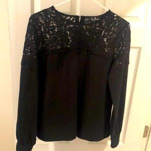 Lulus black laces long sleeve top